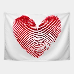 Fingerprint Heart Tapestry