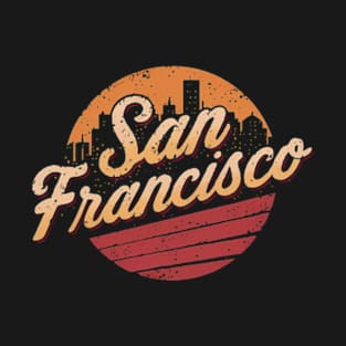 San Francisco City Vintage Retro Sunset T-Shirt