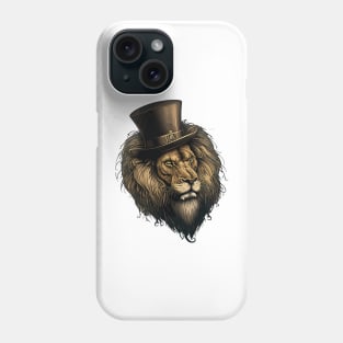 Lion wearing top hat Phone Case