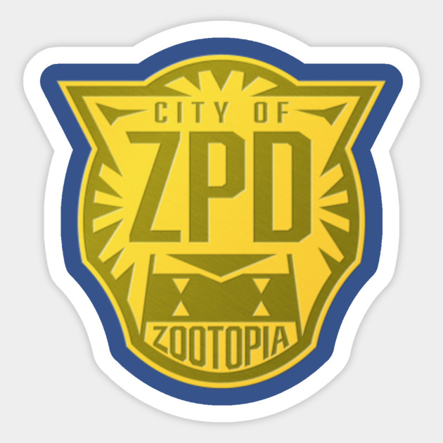 zpd badge zootopia sticker teepublic