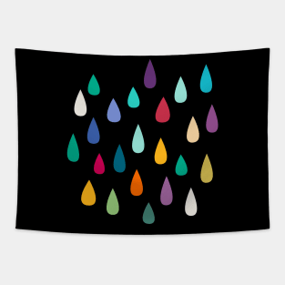 Rainbow Raindrops Jewelled Multicolour Colourful Tapestry