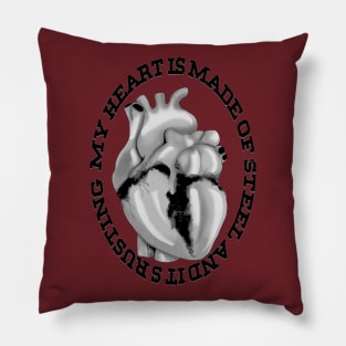 Heart of Black Steel Pillow