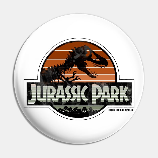 Jurassic logo Minimalistic Park Sunset Design Pin by Jurassic Merch