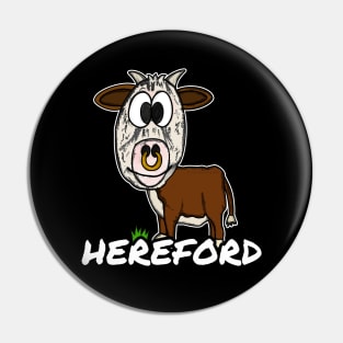 Hereford Cattle Livestock Farmer Texas Herefordshire Funny Pin