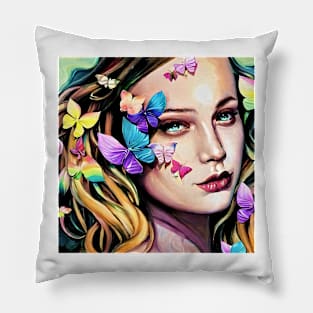 surrounded by  Butterflies Pillow