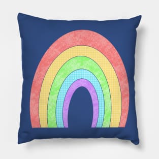 My Rainbow With Dark Blue Background Pillow