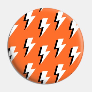 Orange, Black and White Lightning Pin