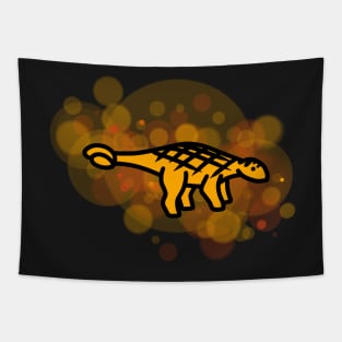 Orange Ankylosaurus Rainbow Dinosaurs Series Tapestry