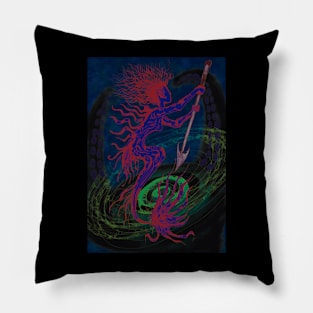 Red Blue Mermaid Pillow