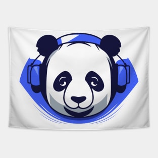 Panda Music Headphone City Rhyme Wonderful Vibes Vector Graphic Tapestry