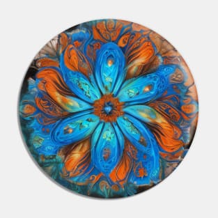 Oceanic Starburst Mandala Pin