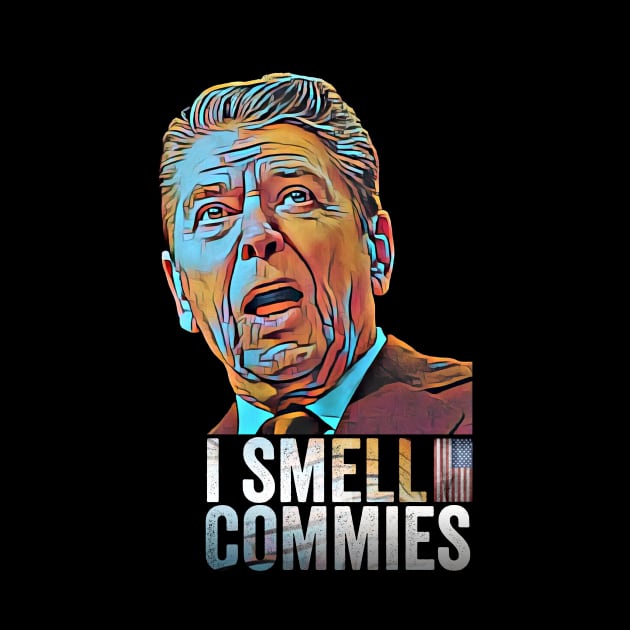 Ronald Reagan President i smell commies american apparel by Horisondesignz