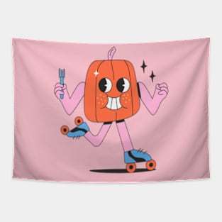 pumpkin cartoon character Tapestry