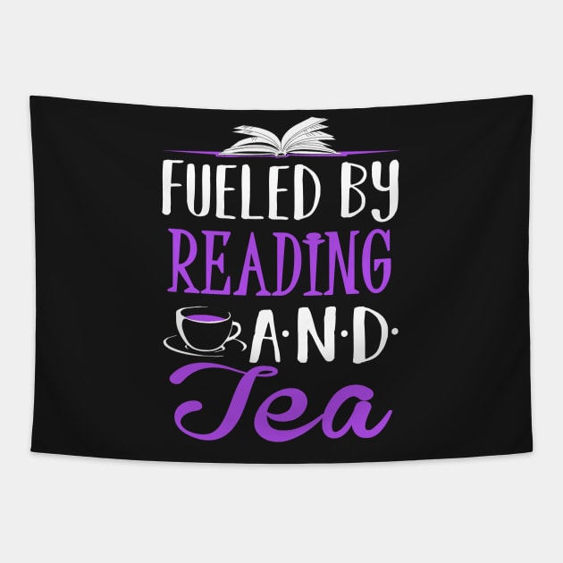 Fueled by Reading and Tea Tapestry by KsuAnn