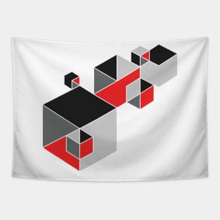 Red/Black/Grey Tangentoid Tapestry