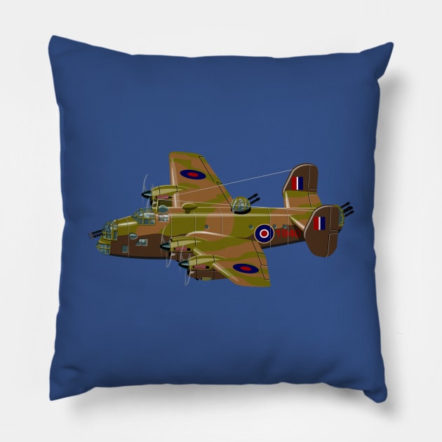 Cartoon retro bomber Pillow by Mechanik