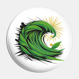 GREEN WAVE Pin