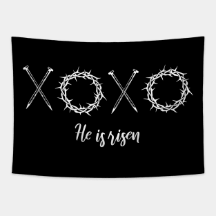 Easter Crown of Thorns Nails Risen Scripture Tapestry