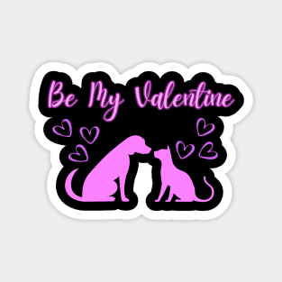 Be My Valentine, Romance, Romantic Puppy and Kitty Valentine Magnet