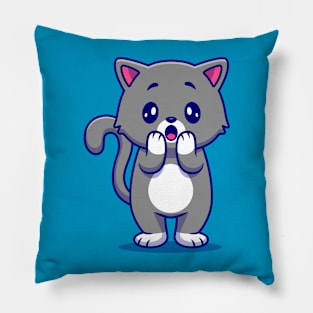Cute Cat Shock Cartoon Pillow
