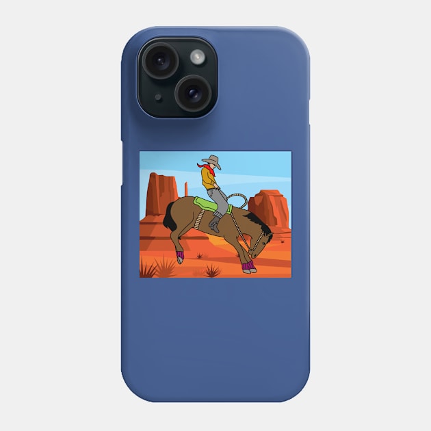 Rodeo Riding On A Horse Phone Case by flofin