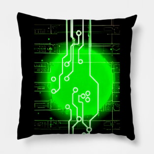 Green circuit board Pillow