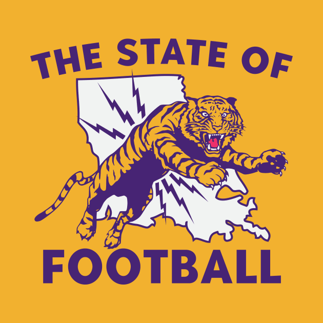 The State of Football // Vintage Tiger Purple and Gold by SLAG_Creative