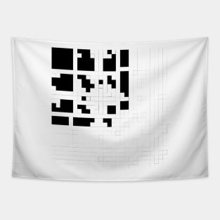 Monochrome Pixels Tapestry
