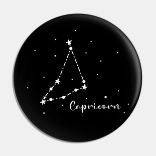 Capricorn Zodiac Constellation in The Dark Pin