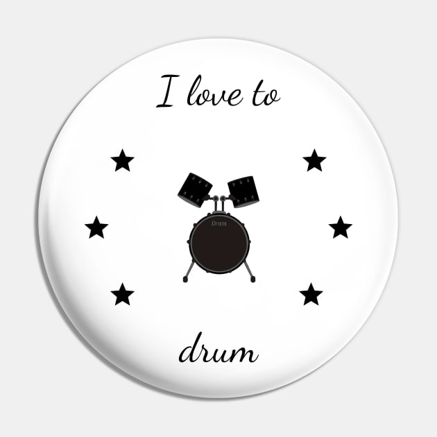 I love to Drum Pin by KellysKidsDesigns