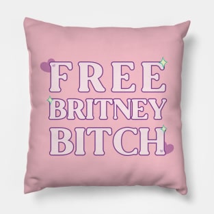 Free Britney Bitch Kawaii Pink Hearts Sparkle Pillow