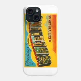 Greetings from Wheeling West Virginia, Vintage Large Letter Postcard Phone Case