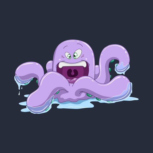 Purple Octopus With Water by LironPeer