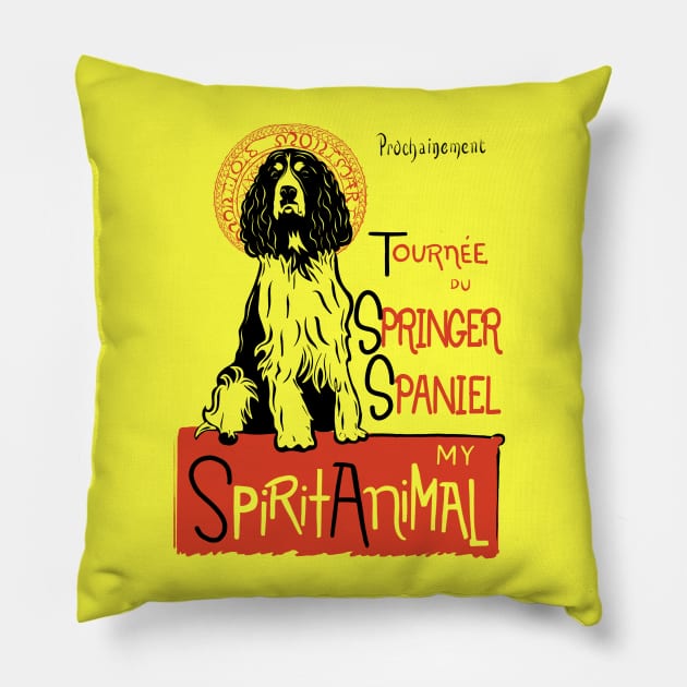 Cute English Springer Spaniel Gift Springer Spaniel Art Graphic Design Pillow by Get Hopped Apparel