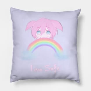 Chibi on a rainbow Pillow