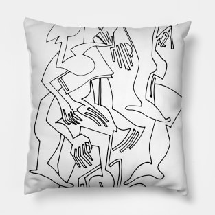 Abstract Bodies Drawing Improvisation #2 Pillow