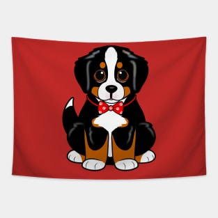 Cute Bernese Mountain Dog Puppy in a Bowtie Tapestry