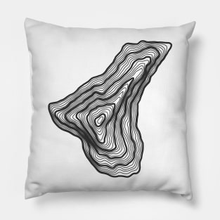 Contour map of Mount Everest White and Black Color Pillow