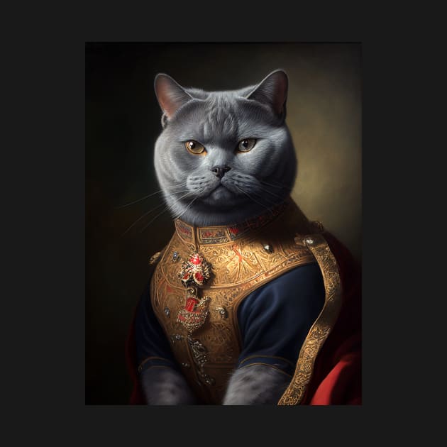 Royal Portrait of a British Shorthair Cat by pxdg