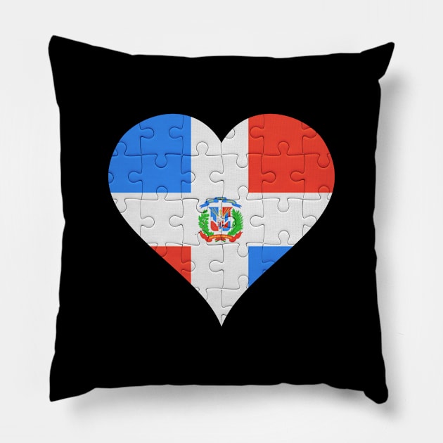 Dominican Jigsaw Puzzle Heart Design - Gift for Dominican With Dominican Republic Roots Pillow by Country Flags