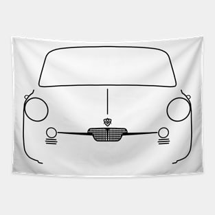 Autobianchi Bianchina classic car black outline graphic Tapestry