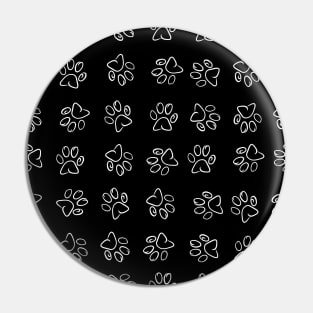 Paw print seamless fabric design black and white Pin