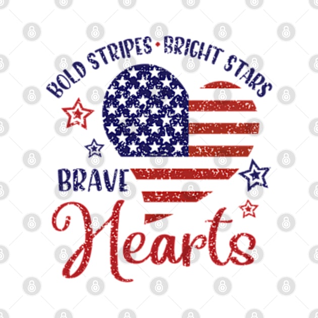 Bold Stripes Bright Stars Brave Hearts by Cun-Tees!