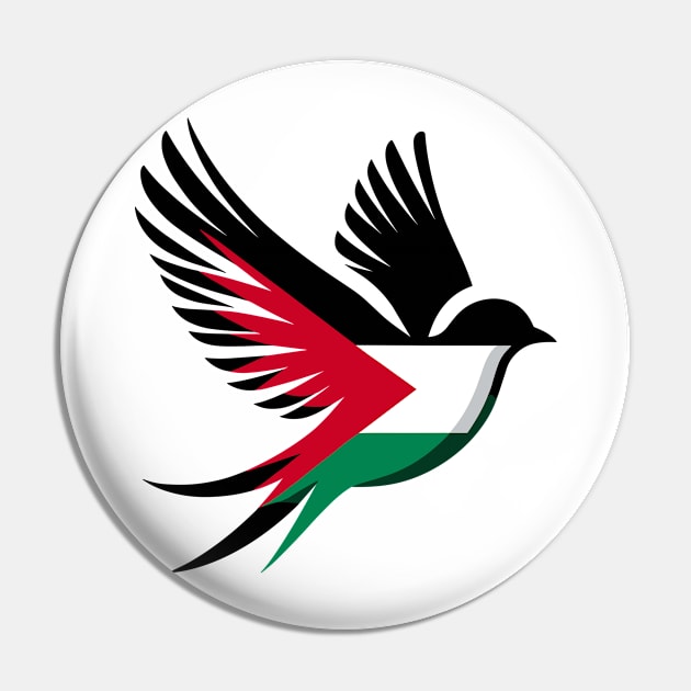 Soaring Dove Palestinian flag Pin by Muslimory