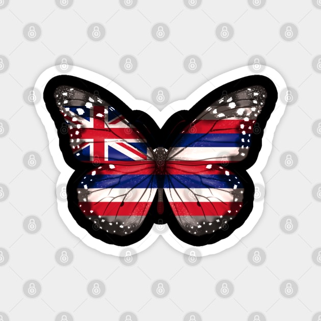 Hawaii Flag Butterfly - Gift for Hawaiian From Hawaii HI Magnet by Country Flags