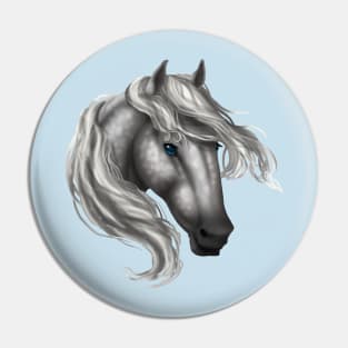 Horse Head - Dapple Blue Eyes Pin