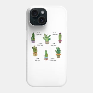 Cactus Stick Together Succulent Plant Lover Sticker Mask Gifts Phone Case