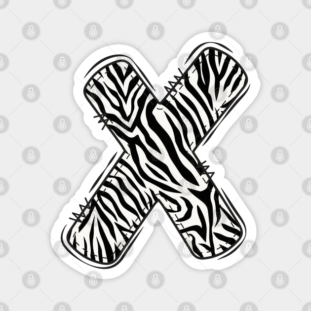 Zebra Letter X Magnet by Xtian Dela ✅