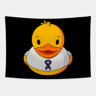 Colon Cancer Awareness Rubber Duck Tapestry