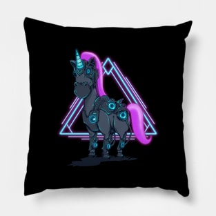 cyberpunk unicorn Pillow